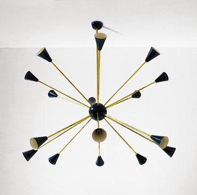 Mid-Century Sputnik Chandelier in Brass, 1960s-WLO-1384216