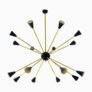 Mid-Century Sputnik Chandelier in Brass, 1960s-WLO-1384216