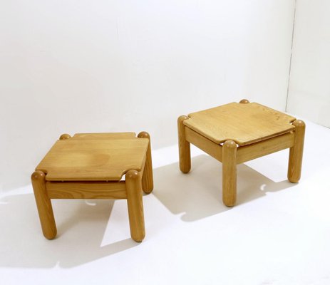 Mid-Century Square Pine Coffee Tables in the style of Ilmari Tapiovaara, Set of 2-NYF-2024146