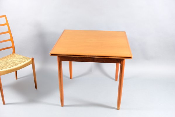 Mid-Century Square Teak Extendable Dining Table-CIP-792071