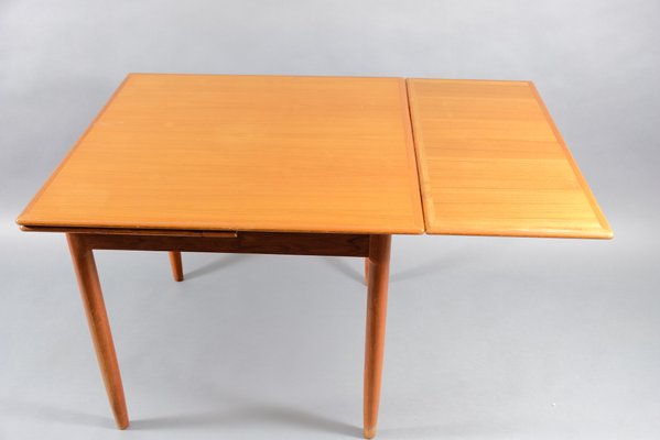 Mid-Century Square Teak Extendable Dining Table-CIP-792071