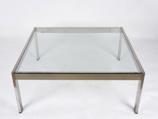 Mid-Century Squared Steel Tau Coffee Table by Gae Aulenti for La Rinascente, 1970s-JDR-1236408