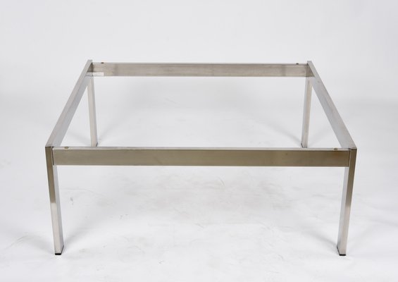 Mid-Century Squared Steel Tau Coffee Table by Gae Aulenti for La Rinascente, 1970s-JDR-1236408