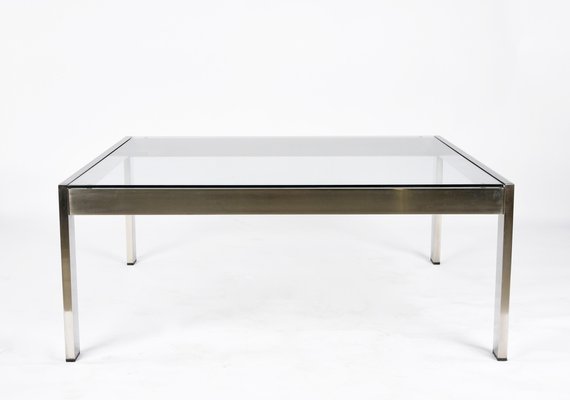 Mid-Century Squared Steel Tau Coffee Table by Gae Aulenti for La Rinascente, 1970s-JDR-1236408