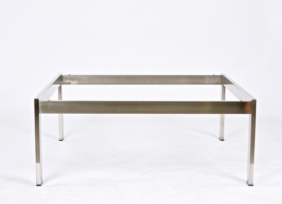 Mid-Century Squared Steel Tau Coffee Table by Gae Aulenti for La Rinascente, 1970s-JDR-1236408