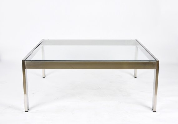 Mid-Century Squared Steel Tau Coffee Table by Gae Aulenti for La Rinascente, 1970s-JDR-1236408