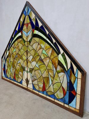 Mid-Century Stained Glass Church Window-BW-985867