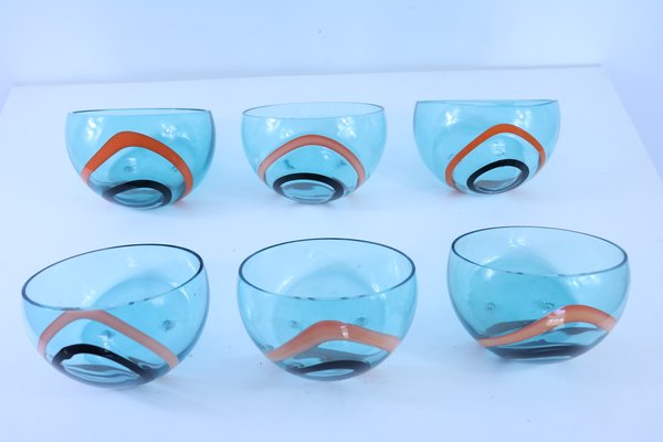 Mid-Century Stained Glass Soap Dish, 1950s, Set of 6-SXX-678287