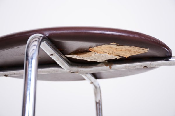 Mid-Century Steel and Leatherette Stools, 1960s, Set of 2-WHY-1071412