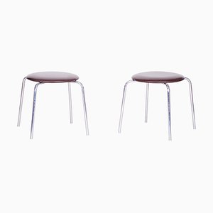 Mid-Century Steel and Leatherette Stools, 1960s, Set of 2-WHY-1071412