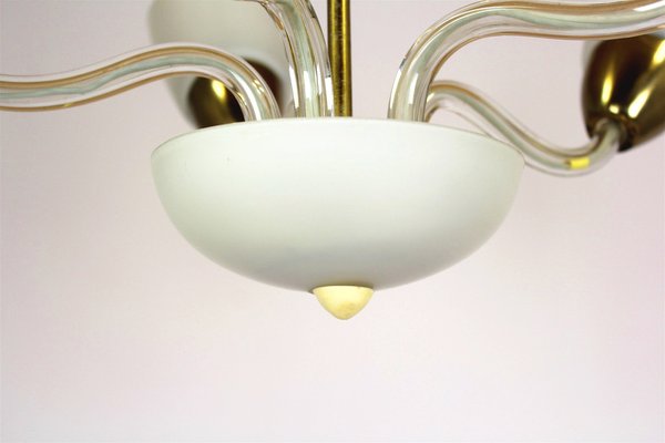 Mid-Century Steel & Glass Pendant Lamp, 1960s-WVS-1735191