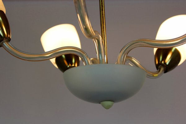 Mid-Century Steel & Glass Pendant Lamp, 1960s-WVS-1735191