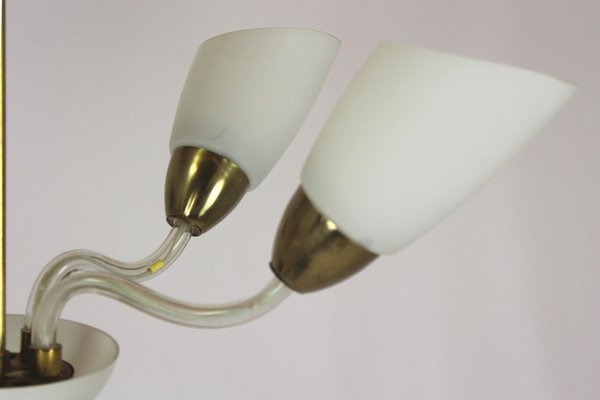 Mid-Century Steel & Glass Pendant Lamp, 1960s-WVS-1735191