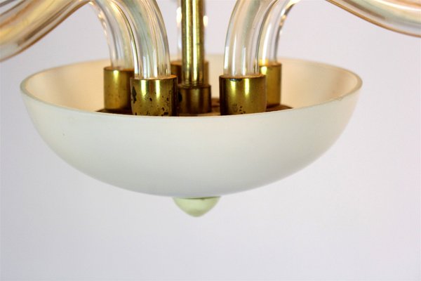 Mid-Century Steel & Glass Pendant Lamp, 1960s-WVS-1735191