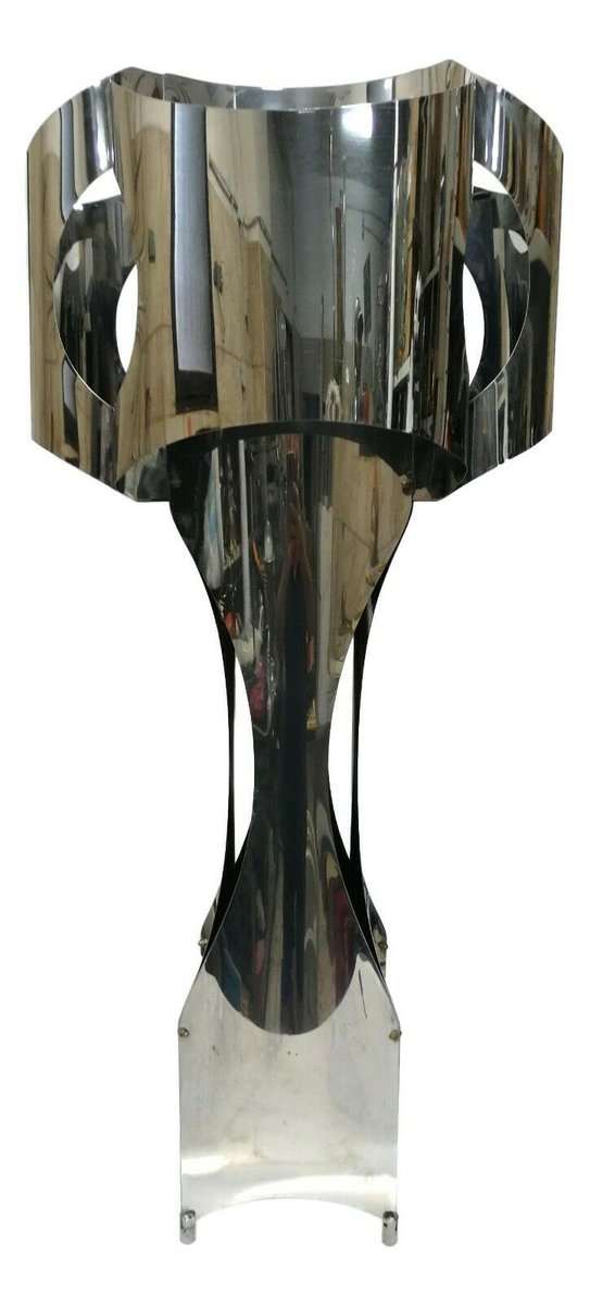 Mid-Century Steel Sculpture Floor Lamp by Francois Monnet for Uginox, 1970s