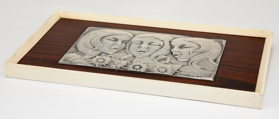 Mid-Century Sterling Silver Singing Girls Wall Panel from Ottaviani, 1960s-KTN-569861