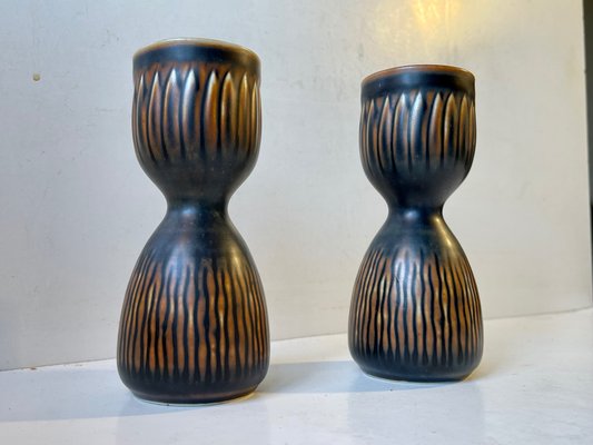 Mid-Century Stoneware Candlesticks by Gerd Bøgelund for Royal Copenhagen, 1960s, Set of 2-LCR-1091800