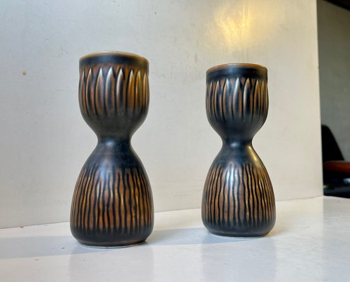 Mid-Century Stoneware Candlesticks by Gerd Bøgelund for Royal Copenhagen, 1960s, Set of 2-LCR-1091800