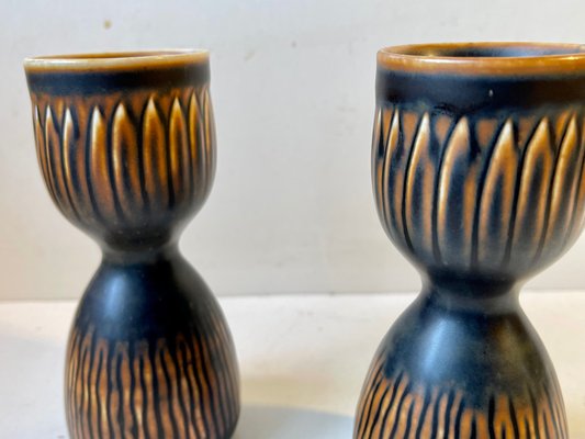 Mid-Century Stoneware Candlesticks by Gerd Bøgelund for Royal Copenhagen, 1960s, Set of 2-LCR-1091800