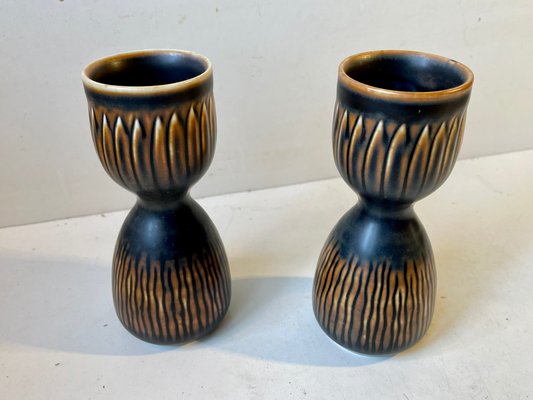 Mid-Century Stoneware Candlesticks by Gerd Bøgelund for Royal Copenhagen, 1960s, Set of 2-LCR-1091800