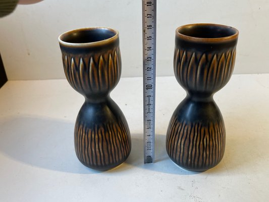 Mid-Century Stoneware Candlesticks by Gerd Bøgelund for Royal Copenhagen, 1960s, Set of 2-LCR-1091800