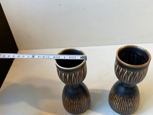 Mid-Century Stoneware Candlesticks by Gerd Bøgelund for Royal Copenhagen, 1960s, Set of 2-LCR-1091800