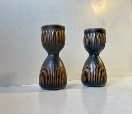 Mid-Century Stoneware Candlesticks by Gerd Bøgelund for Royal Copenhagen, 1960s, Set of 2-LCR-1091800