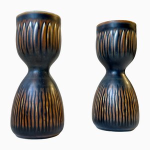 Mid-Century Stoneware Candlesticks by Gerd Bøgelund for Royal Copenhagen, 1960s, Set of 2-LCR-1091800