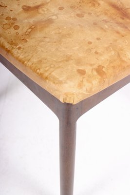 Mid-Century Stool in Patinated Leather Denmark, 1960s-FK-1284325