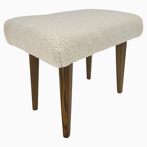 Mid-Century Stool in Sheep Skin Fabric, 1970s-TZ-1383604