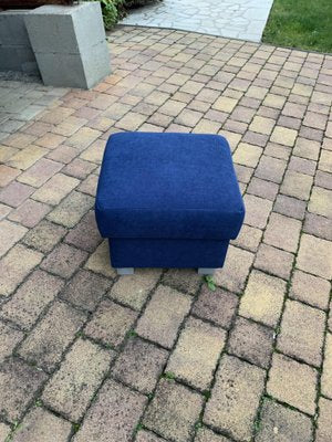 Mid-Century Stool or Ottoman in Blue, 1950s-OXJ-1719820