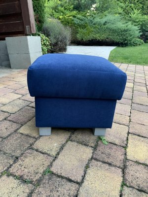 Mid-Century Stool or Ottoman in Blue, 1950s-OXJ-1719820