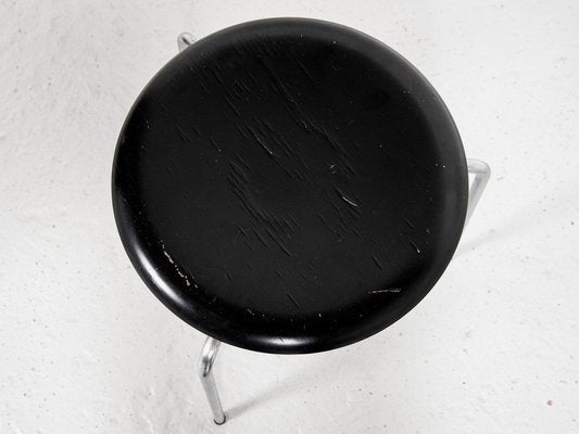 Mid-Century Stools in Black by Arne Jacobsen for Fritz Hansen, 1964, Set of 6-MF-1765671