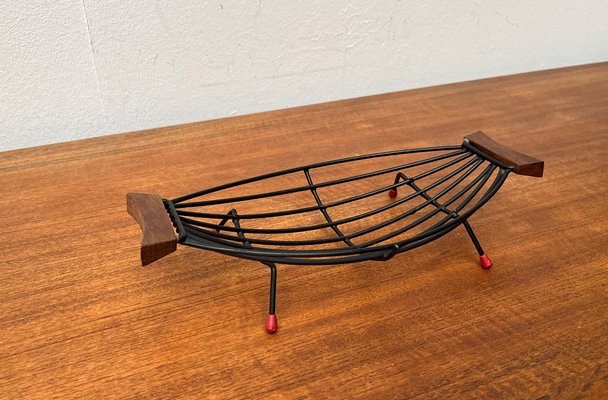 Mid-Century String Fruit Bowl with Teak Handle, 1960s-UAH-1705824