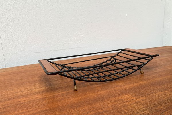 Mid-Century String Style Fruit Bowl With Teak Handle-UAH-1189844