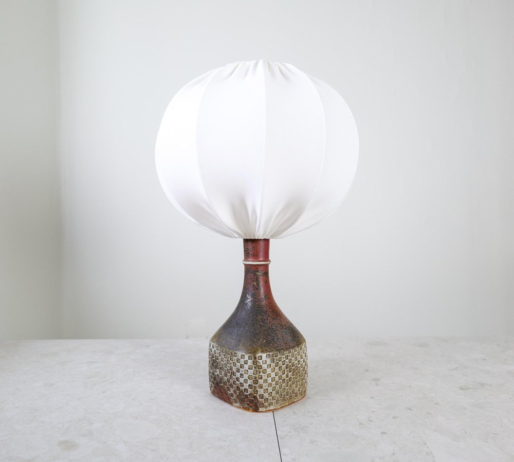 Mid-Century Studio Stoneware Table Lamp attributed to Stig Lindberg for Gustavsberg, 1960s