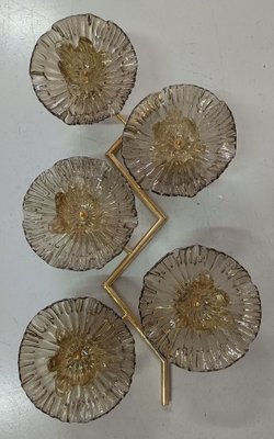 Mid-Century Style Murano Art Glass and Brass Wall Light, 2000s-UH-1794528