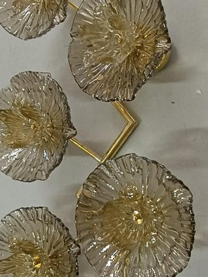 Mid-Century Style Murano Art Glass and Brass Wall Light, 2000s-UH-1794528