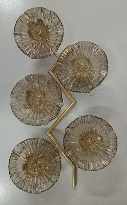 Mid-Century Style Murano Art Glass and Brass Wall Light, 2000s-UH-1794528