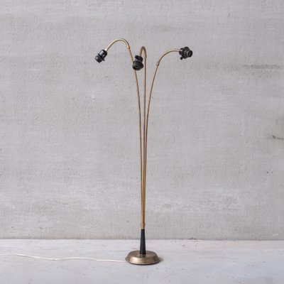 Mid-Century Swedish Adjustable Brass 3-Way Floor Lamp-JRP-1755727