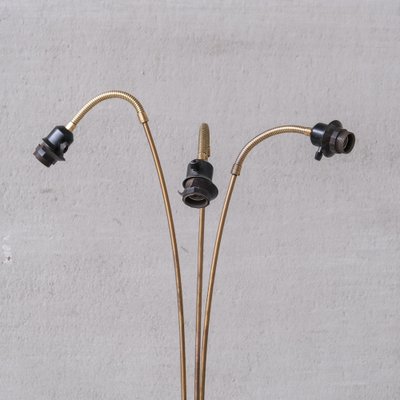 Mid-Century Swedish Adjustable Brass 3-Way Floor Lamp-JRP-1755727