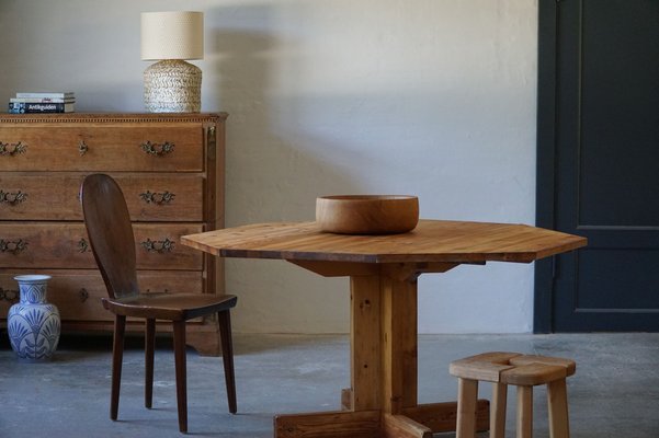 Mid-Century Swedish Asymmetrical Folding Flip Table in Pine, 1950s-MXF-1007409