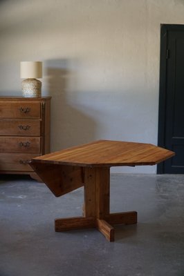 Mid-Century Swedish Asymmetrical Folding Flip Table in Pine, 1950s-MXF-1007409