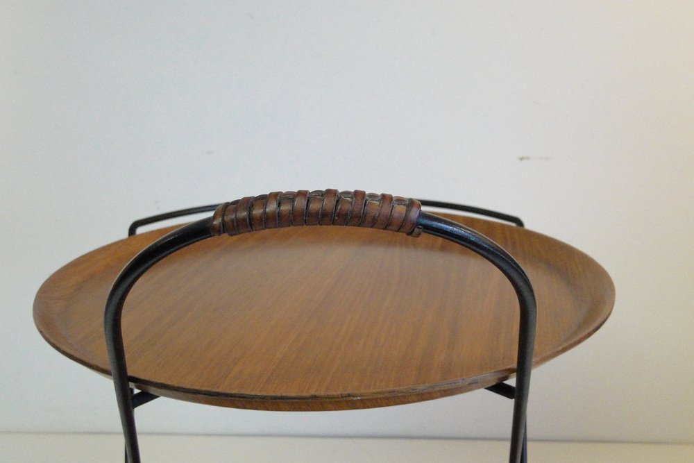 Mid-Century Swedish Bar Cart with Teak Tablet and String Frame by Paul Nagel for Jie Gantofta, 1960s