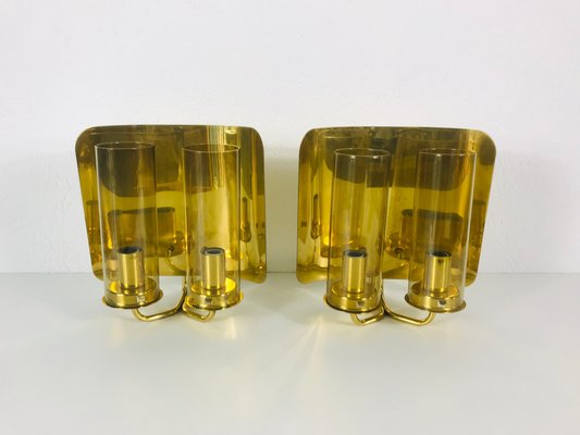 Mid-Century Swedish Brass Sconces from Hans-Agne Jakobsson AB Markaryd, 1970s, Set of 2-PUK-555377