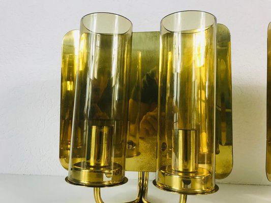 Mid-Century Swedish Brass Sconces from Hans-Agne Jakobsson AB Markaryd, 1970s, Set of 2-PUK-555377