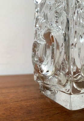 Mid-Century Swedish Brutalist Bubble Glass Block Vase by Josef Schott for Smalandshyttan, 1960s-UAH-1313814