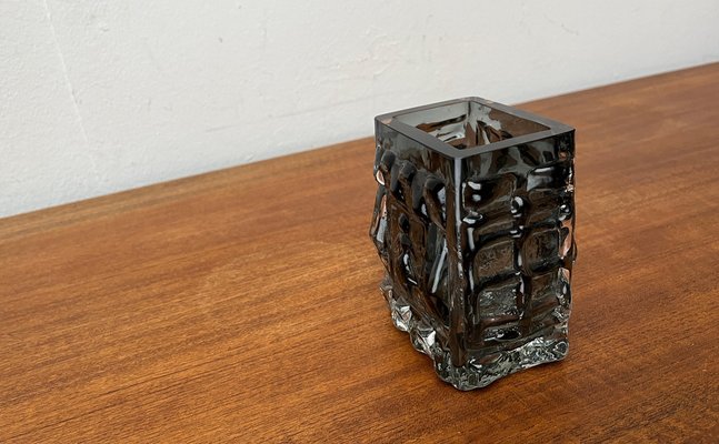 Mid-Century Swedish Brutalist Bubble Glass Block Vase by Josef Schott for Smålandshyttan, 1960s-UAH-1721007