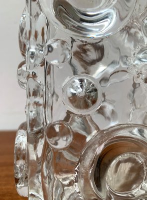 Mid-Century Swedish Brutalist Bubble Glass Block Vase by Josef Schott for Smalandshyttan, 1960s-UAH-1313814