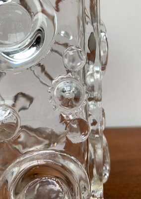 Mid-Century Swedish Brutalist Bubble Glass Block Vase by Josef Schott for Smalandshyttan, 1960s-UAH-1313814